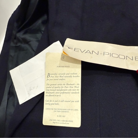 Vintage Evan Picone Women's Black Suit Jacket-Blazer 100% New Wool Size 14 90’s - Picture 9 of 10